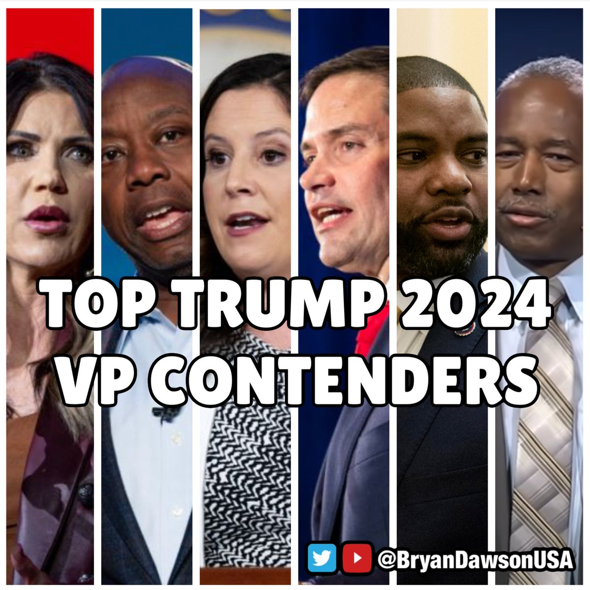 1) A brief analysis on the top contenders for Donald Trump's Vice Presidential nomination. They are all perfect, model Republicans. Trump has a tough decision to make! Who will he pick? #Trump2024