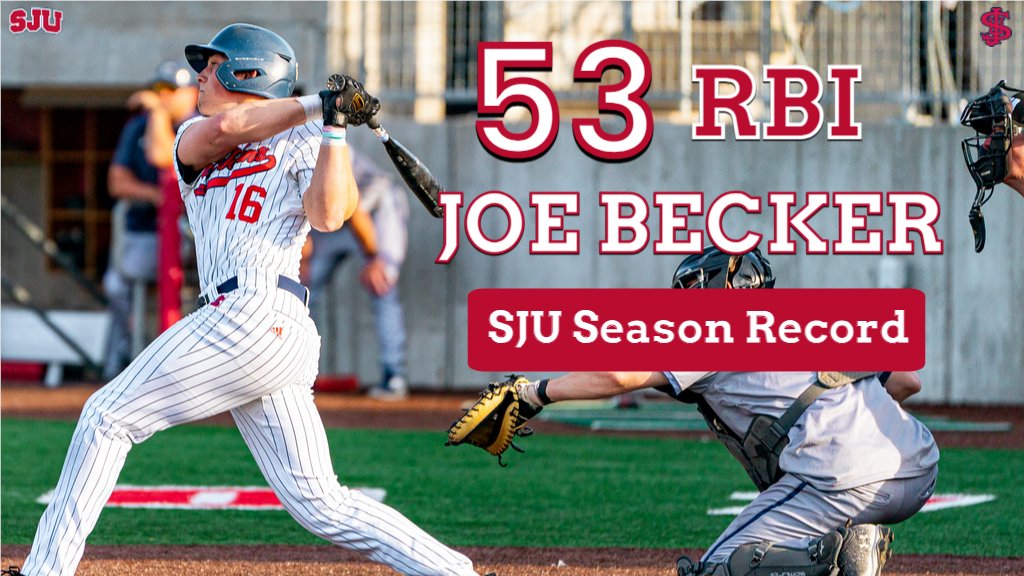 NEW RECORD! With his 1-out, 2-run blast to LF - his 12th HR of the season - senior 3B Joe Becker breaks @SJU_Baseball's single-season RBI record with 53!

SJU leads Bethel, 2-0!

#GoJohnnies #d3baseball