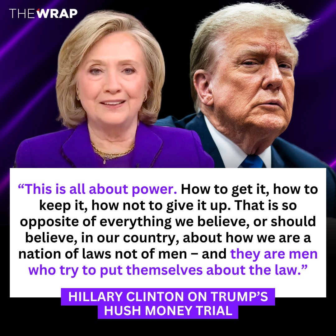 Hillary Clinton says the one Donald Trump trial that hasn’t been delayed — the NYC business fraud trial over the hush money payments made to Stormy Daniels in 2016 — is actually about election interference. Read more ⬇️ thewrap.com/hillary-clinto…