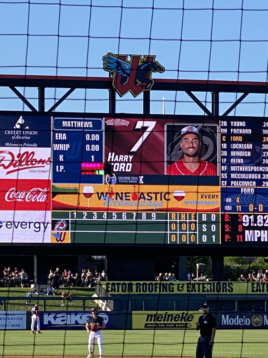 It’s been a month since I’ve been at Riverfront but we’re back for game 28 of 2024. It’s also @GoShockers hat giveaway. The @ARTravs and @WindSurgeICT are meeting up for Thirsty Thursday. I saw Harry Ford in Everett last year for the @EverettAquaSox and now he’s with the Travs.