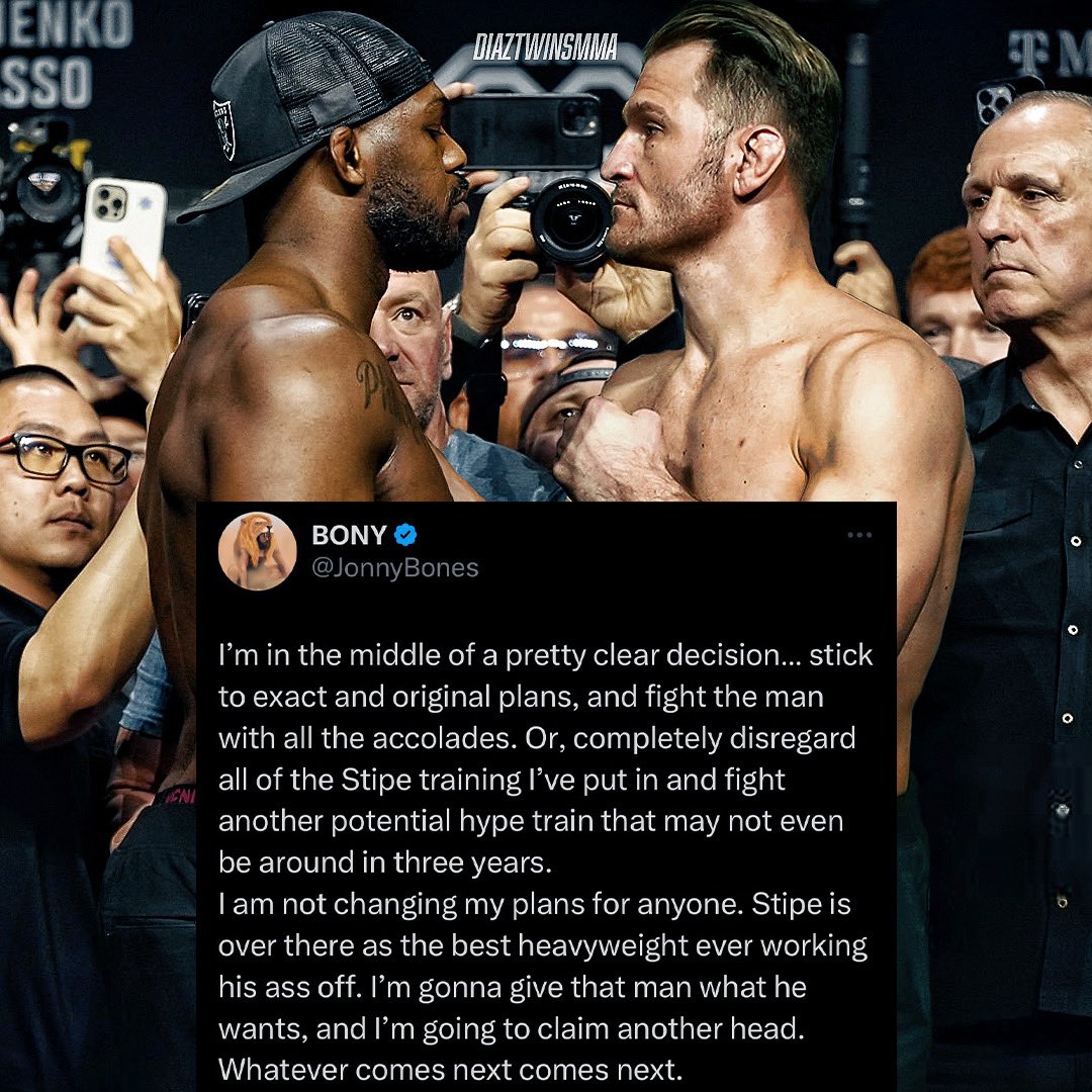 Jones vs Stipe next? @JonnyBones @stipemiocic