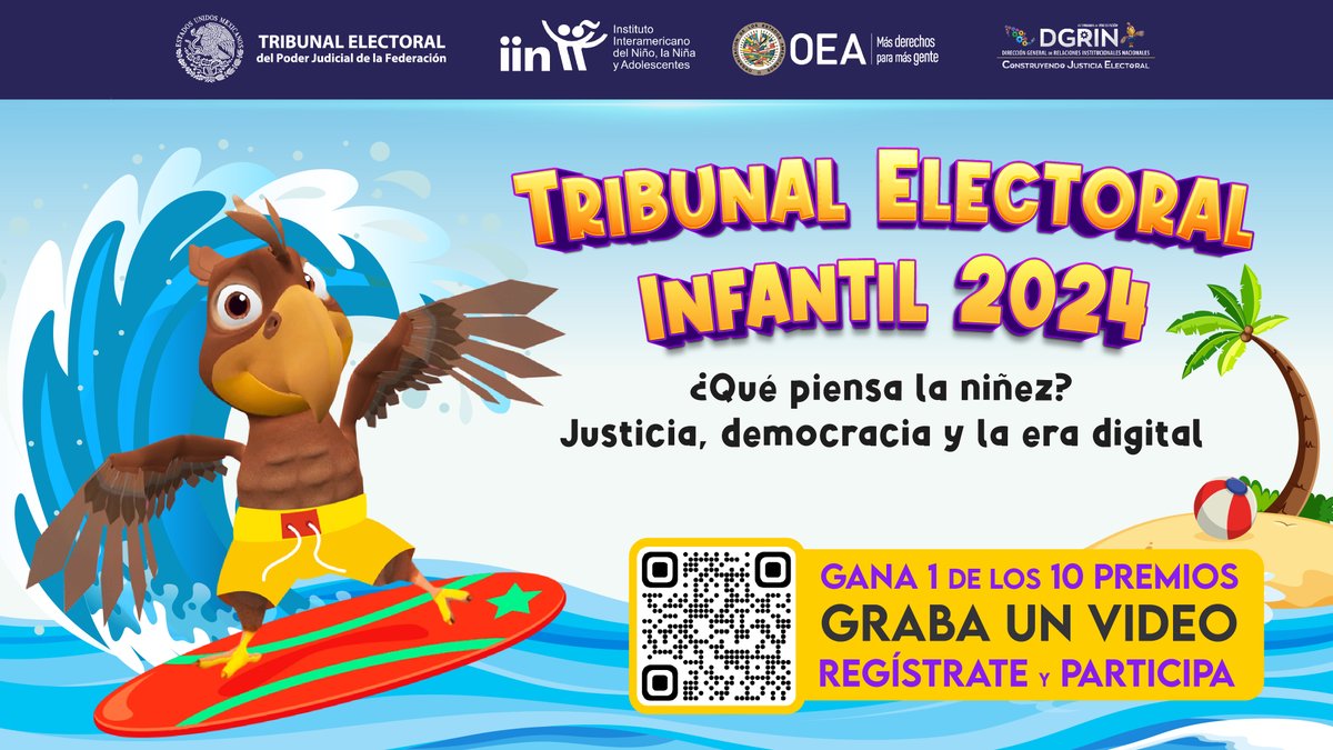 🔔¡Participa en el Tribunal Electoral Infantil 2024! 👧🧒Si tienes entre 9 y 12 años, el #TEPJF y el @IINOEA te invitan a registrarte. 👉Conoce la convocatoria y toda la información en el enlace: bit.ly/3taUjAP