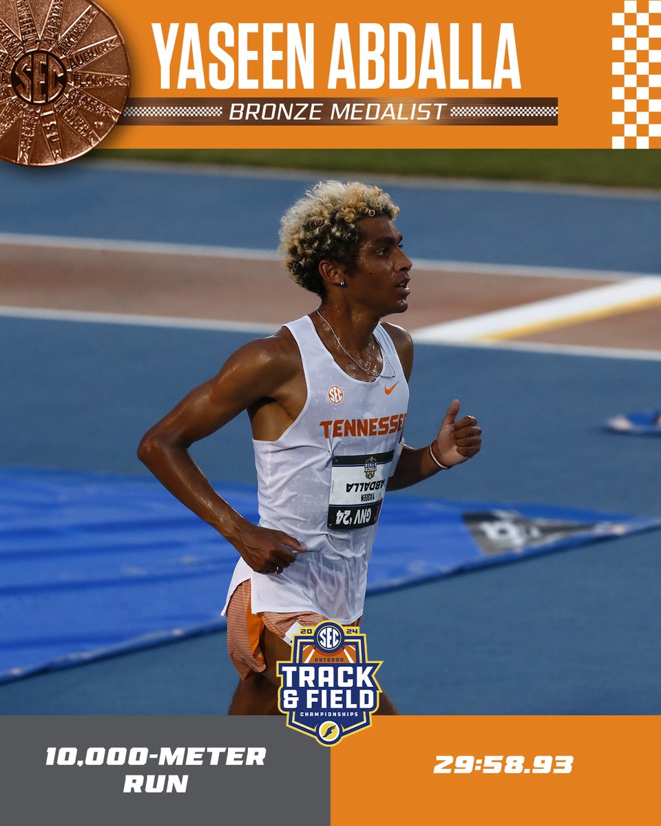 Yaseen puts the Vols on the board! 🥉

<a href="/YaseenAAbdalla/">Yaseen Abdalla</a> earns his second career SEC 10k medal, finishing third in Gainesville.

#GBO