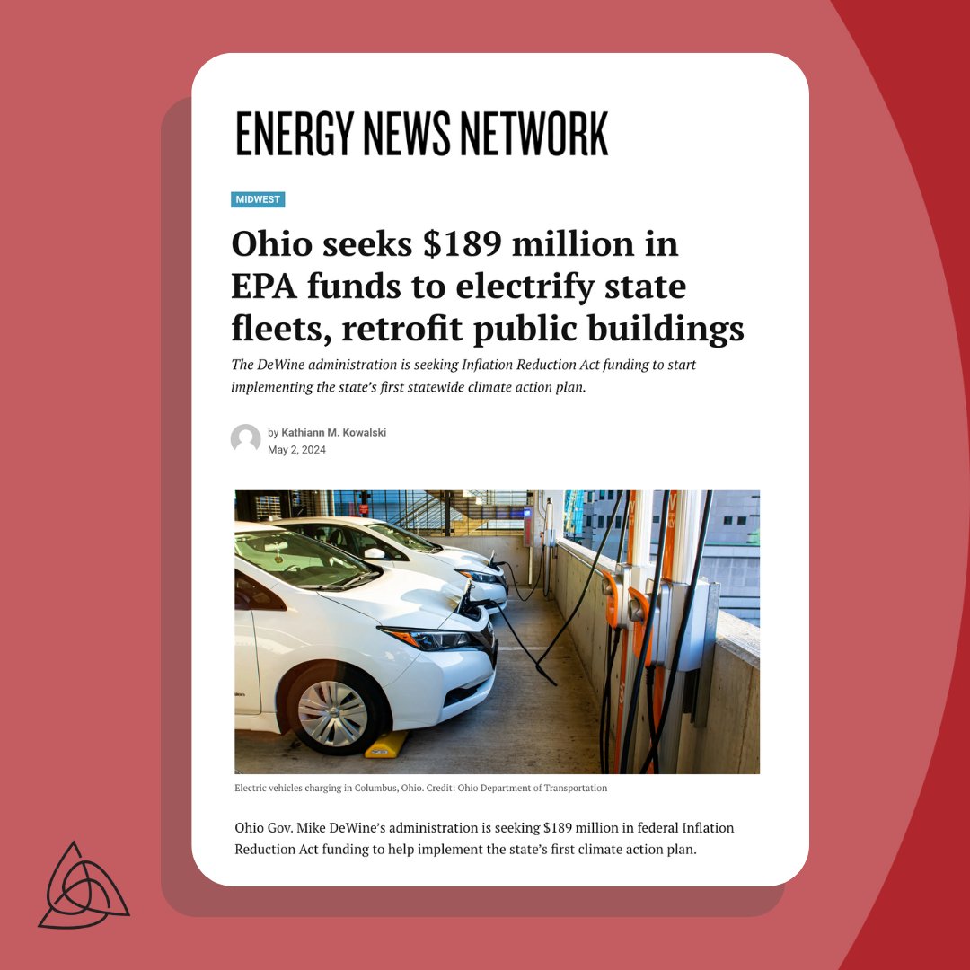 ICYMI: The state is seeking $189 million in federal #IRA funding to help implement Ohio’s first #ClimateAction plan. “The plan is the first statewide step for Ohio to reduce and mitigate the impacts of climate change,” said OEC's Nolan Rutschilling. energynews.us/2024/05/02/ohi…