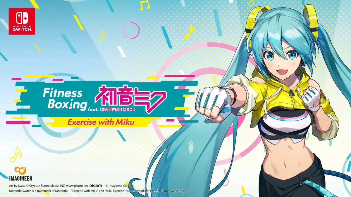 Fitness Boxing feat. HATSUNE MIKU releasing on July 12th for Switch youtube.com/watch?v=TPVE15… fitboxing.net/hatsunemiku/en/ Language support includes Traditional Chinese, Simplified Chinese, Korean, English, French, Italian, German, and Spanish. Instructor voices are available in…