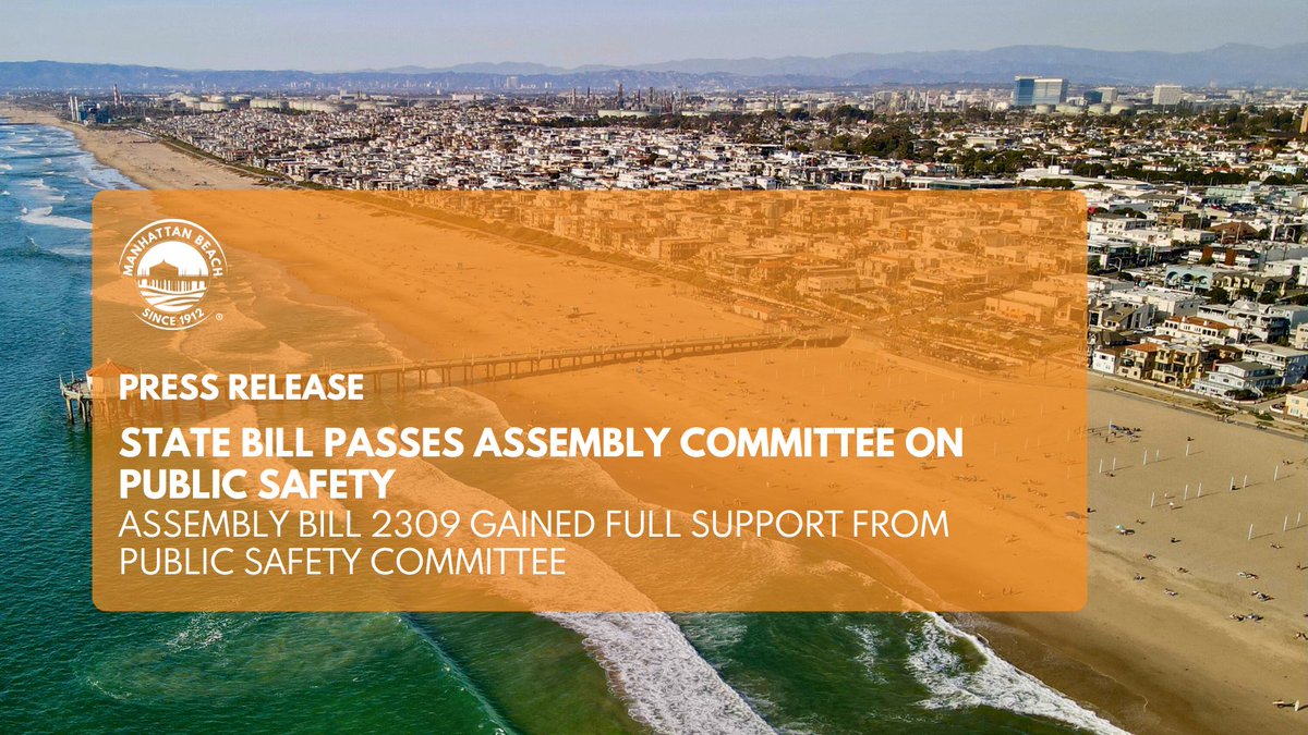 The City-sponsored Assembly Bill (AB) 2309 successfully passed the Assembly Committee on Public Safety and will move forward to the full State Assembly for a vote before moving on to State Senate approval. PRESS RELEASE: bit.ly/3wt8FnU