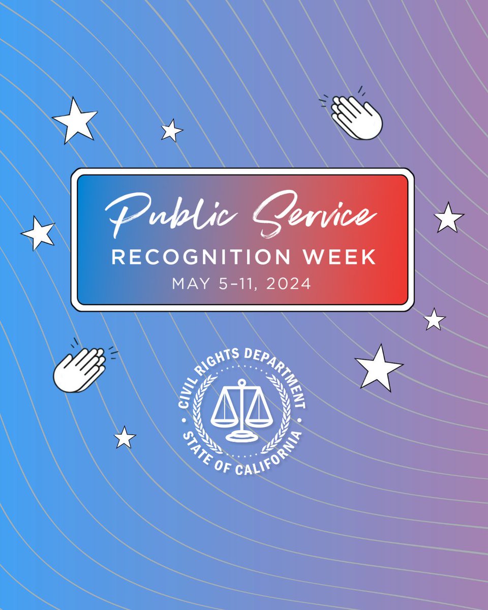 As part of Public Service Recognition Week, today we're putting a spotlight on staff from our CA vs Hate and enforcement teams about why they've dedicated their careers to civil rights. Thank you for helping keep California fair for all! (1/5) #PSRW2024