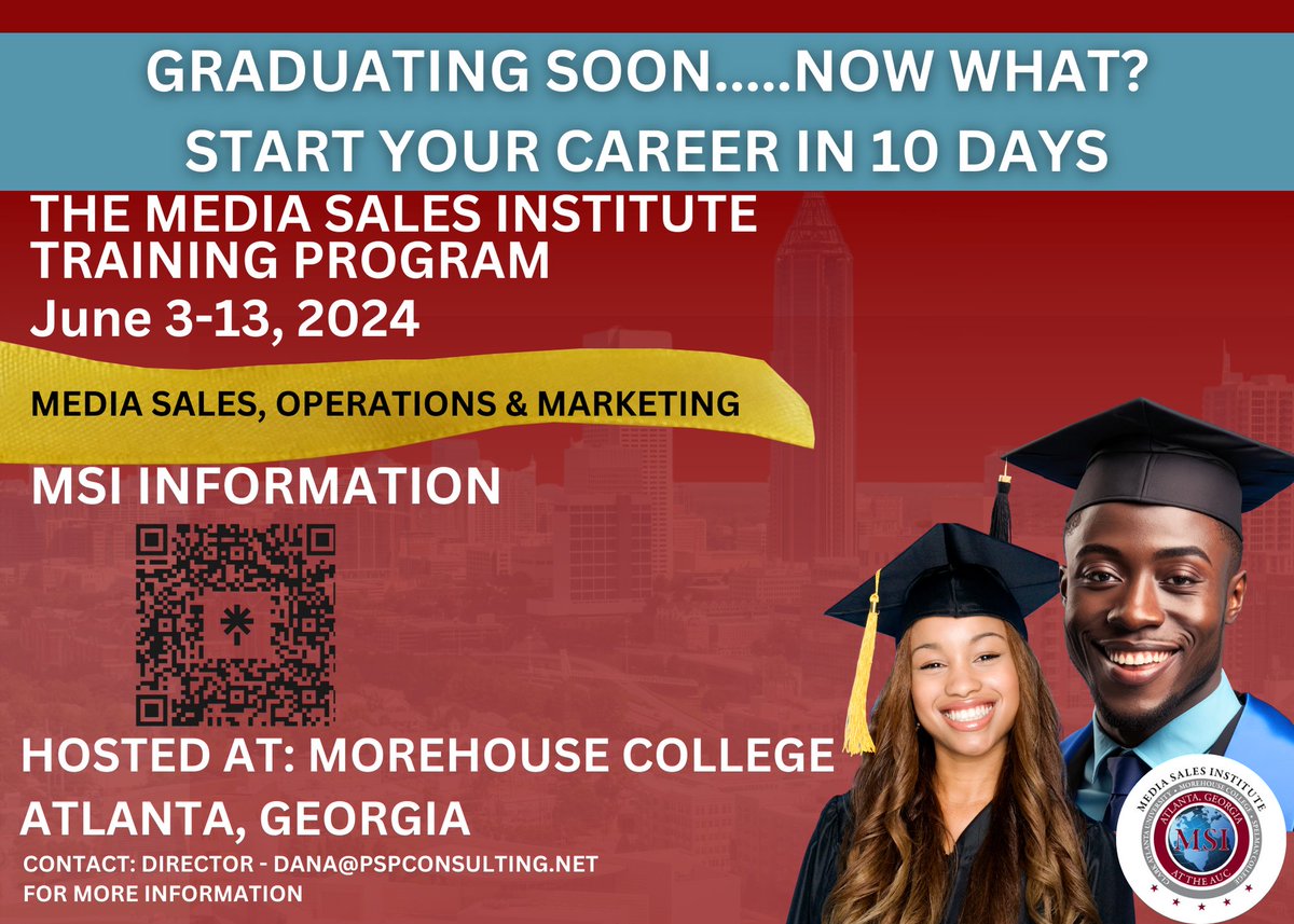Scholarship: Looking for 25 talented candidates to start their Ad Sales, Operations or Marketing career this June with The Media Sales Institute at the AUC - a 10-day program. 2024 Graduates, Career Changers, Military Personnel (Post 9/11). Apply: themsi.net