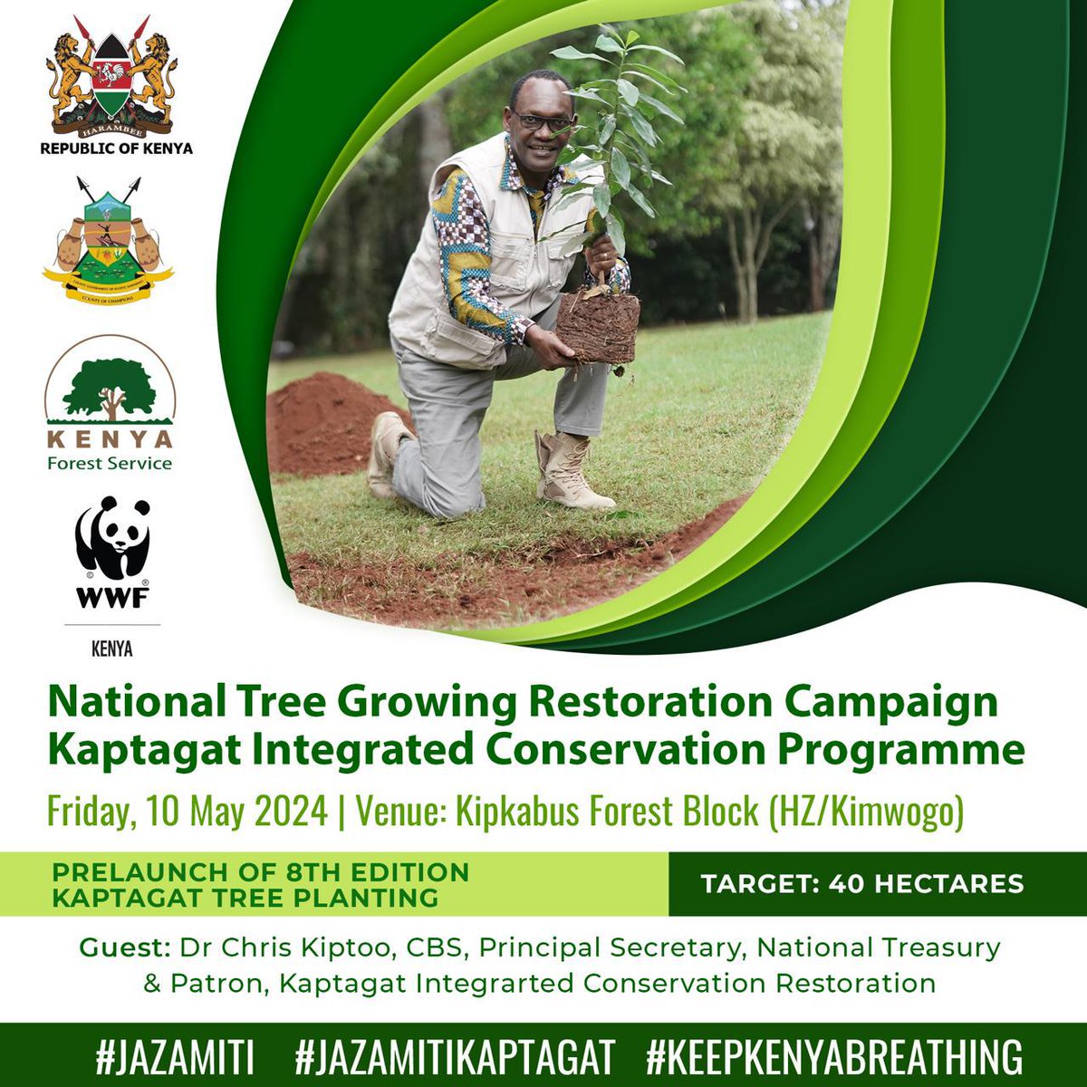 Today CS Prof Njuguna Ndung’u and PS @Kiptoock join other Kenyans in the #treeplanting exercise, which aligns with both the national and global need to fight #climatechange and boost our #forestcover. Safeguarding the health & sustainability of our planet for future generations