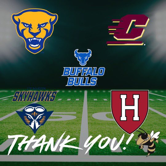 Thank you to Harvard, Buffalo, Pittsburg, UT- Martin, and Central Michigan for stopping by BMC today to check out our Hornets! #DMGB #1MOORE #RecruitBMC #BMCFootball