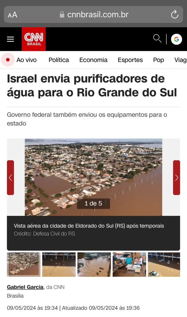 🇮🇱 Israel doará purificadores de água para os gaúchos. Notícia foi dada pelo Embaixador de Israel no Brasil ao Dep. @marcelvanhattem. Todah rabá!🙏 @IsraelinBrazil