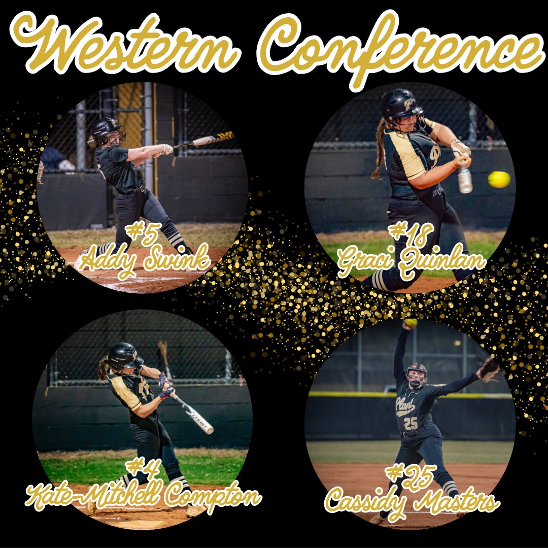 Plant High Varsity Softball (@varsityplant) on Twitter photo 👏Congrats to our 1⃣st Team Western Conference Panthers!👏
<a href="/AddySwink5/">Addison Swink</a>- Utility
<a href="/_graciquinlan_/">graci</a>- Infielder
<a href="/KMCompton08/">Kate Mitchell Compton</a> - Outfielder
<a href="/MastersCassidy/">cassidy masters</a> - Pitcher
<a href="/PlantHighSchool/">PlantHighSchool</a> @hbplantAthletic <a href="/PlantHighSports/">Plant High School Athletics</a> <a href="/phsathleticfdn/">PHS Athletic Foundation</a> <a href="/PHSGoldRush/">Gold Rush</a> @bmfastpitch <a href="/PrepsTime/">Prime Time Preps</a> <a href="/Andy_Villamarzo/">Andy Villamarzo</a> 👏Congrats to our 1⃣st Team Western Conference Panthers!👏
<a href="/AddySwink5/">Addison Swink</a>- Utility
<a href="/_graciquinlan_/">graci</a>- Infielder
<a href="/KMCompton08/">Kate Mitchell Compton</a> - Outfielder
<a href="/MastersCassidy/">cassidy masters</a> - Pitcher
<a href="/PlantHighSchool/">PlantHighSchool</a> @hbplantAthletic <a href="/PlantHighSports/">Plant High School Athletics</a> <a href="/phsathleticfdn/">PHS Athletic Foundation</a> <a href="/PHSGoldRush/">Gold Rush</a> @bmfastpitch <a href="/PrepsTime/">Prime Time Preps</a> <a href="/Andy_Villamarzo/">Andy Villamarzo</a>