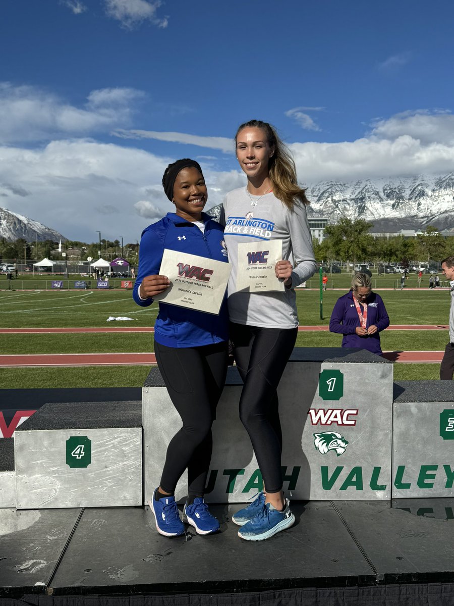 In the women’s javelin, Allissa Rodriguez takes home 5th with a PR and Khya Walton-Ravenell claims 7th place to secure a total of 6 points in the event 

#BuckEm🐎