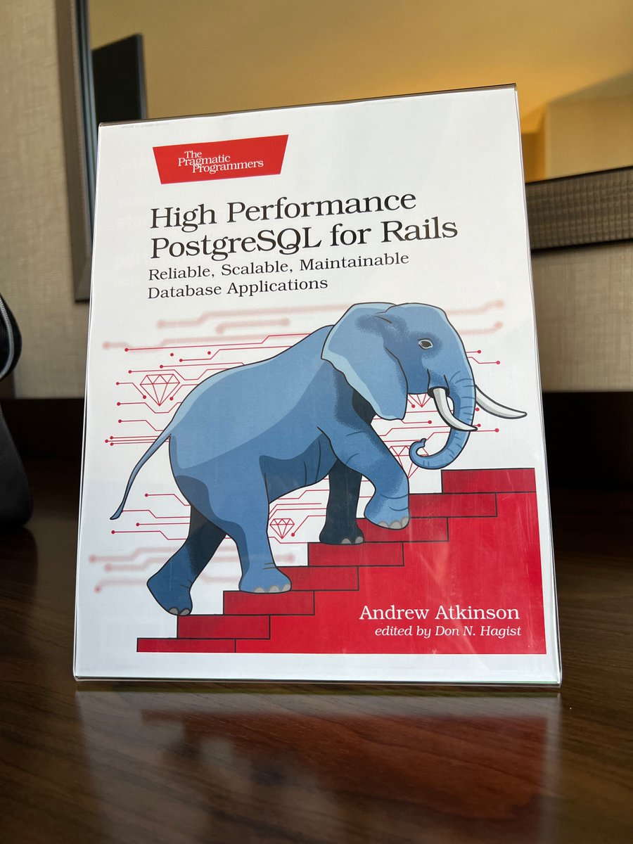 💎 🐘 Code “RailsConf2024PG” at checkout takes 40% off the ebook for a few days following @railsconf. pragprog.com/titles/aapsql/… The book is just about fully out of Beta, into print. Print pre-orders from Amazon etc. are available: andyatkinson.com/pgrailsbook Thx! @pragprog
