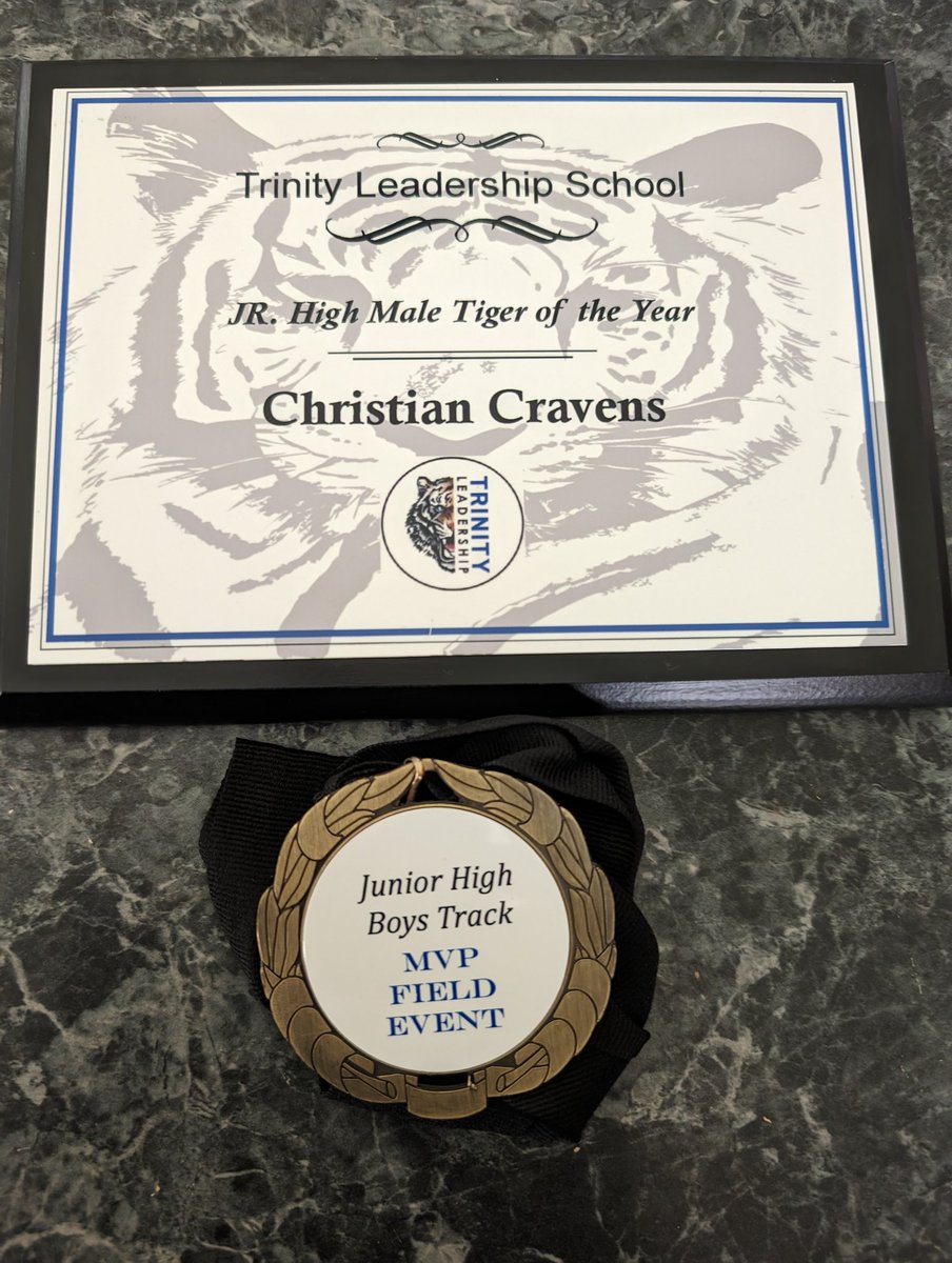 🔥 Athletic Awards Day🔥 🚨 Field Events MVP-7th grade 🚨 Tiger Award-Best all-around male athlete of the year-7th grade Congratulations Christian!💪🏾 Thank you @ThrowSumthin he trusted your process!