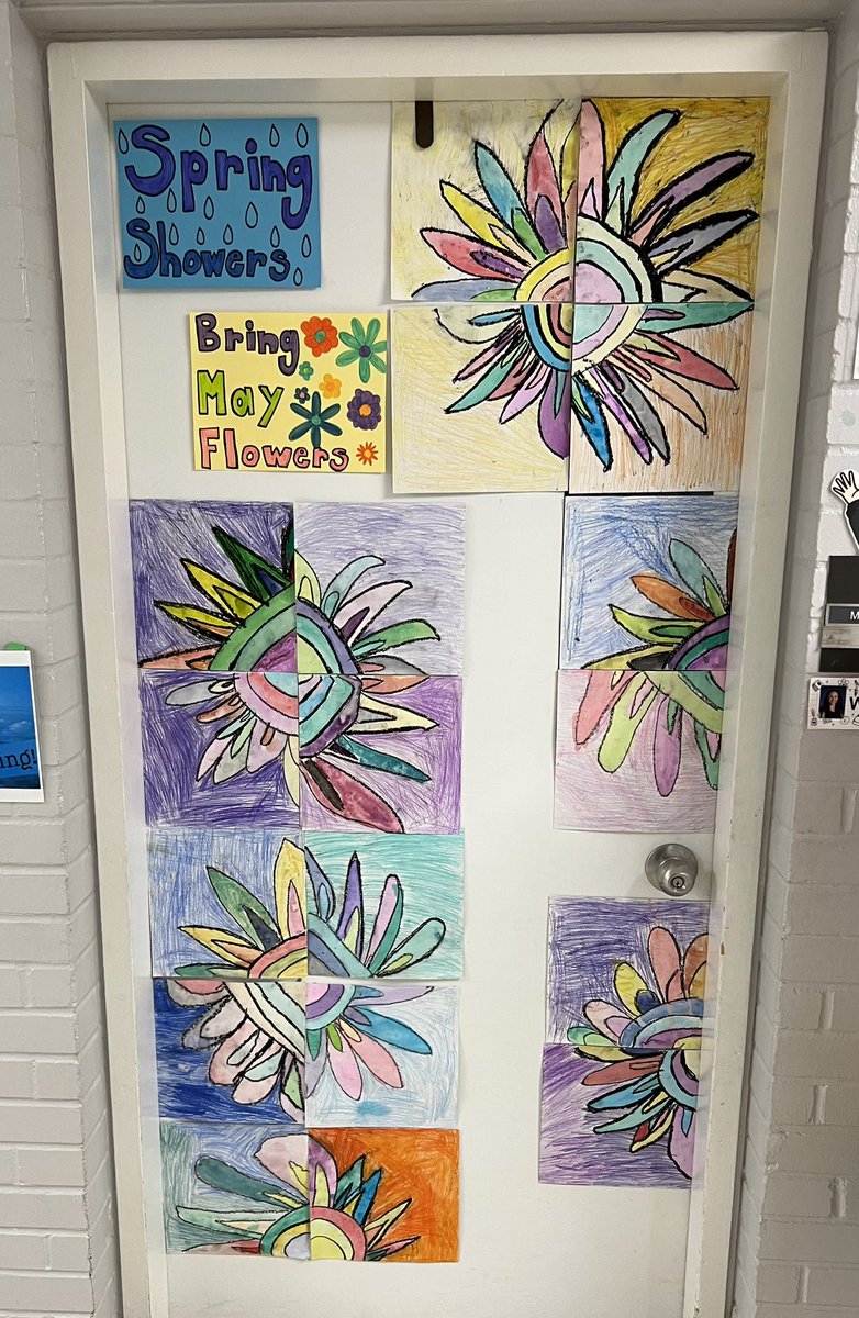 TEAMwork ARTwork. 🌺 What a beautiful door, Room 3!  @wrdsb