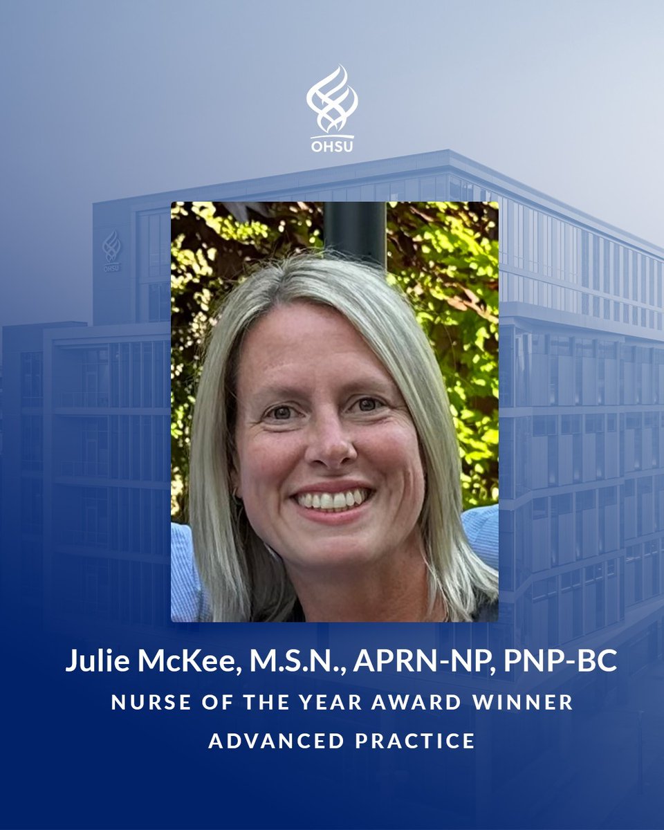 It's National #NursesWeek and we're thrilled to announce the first of several OHSU Nurse of the Year winners who work at OHSU Doernbecher: Julie McKee from the Division of Pediatric Surgery! Please join us in congratulating Julie and all of the other #OHSUNurses winners!
