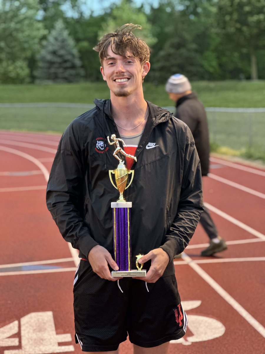 Tyler Tarter wins Hamilton County high-point scorer after setting 2 county records in both hurdle races: 13.95 in the 110s and 36.88 in the 300s