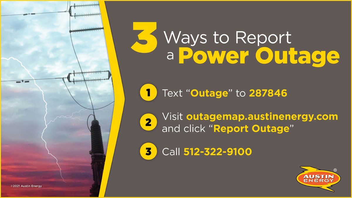 Storms are headed our way with threat of hail, damaging winds and isolated tornadoes. High winds, lightning and broken tree limbs can cause localized outages. Our crews are ready to respond.  

austinenergy.com/alerts