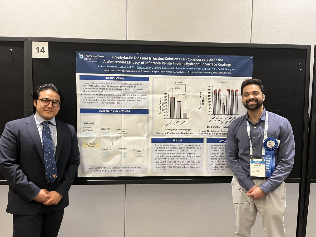 OchsnerUrology (@ochsnerurology) on Twitter photo Congratulations to our super ⭐️ intern, <a href="/rishi_simhal/">Rishi Simhal</a>, for taking home a BEST POSTER award at #AUA24 for his work on understanding how ppx dips and irrigation solutions can alter the antimicrobial efficacy of IPP surface coatings. #UroSoMe #AUA2024 <a href="/AmerUrological/">Amer. Urol. Assn.</a> <a href="/OchsnerHealth/">Ochsner Health</a> Congratulations to our super ⭐️ intern, <a href="/rishi_simhal/">Rishi Simhal</a>, for taking home a BEST POSTER award at #AUA24 for his work on understanding how ppx dips and irrigation solutions can alter the antimicrobial efficacy of IPP surface coatings. #UroSoMe #AUA2024 <a href="/AmerUrological/">Amer. Urol. Assn.</a> <a href="/OchsnerHealth/">Ochsner Health</a>