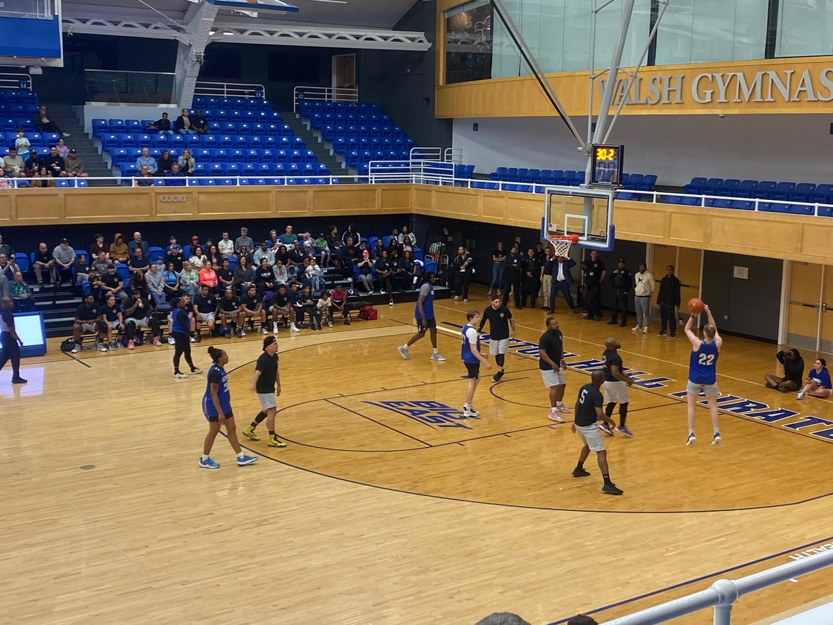 Thank you to all who joined tonight’s Autism Acceptance Fundraiser Exhibition Game benefiting @NassansPlace. @SHUWBB alumni played the South Orange Police Department in historic Walsh Gymnasium in front of the community for a good cause! @SheenaCollum @southorangenj @SHUAthletics