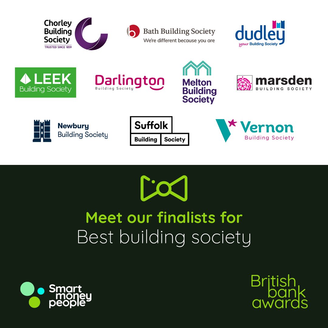 Time for our ‘Best building society' award.🏆 The finalists are, Bath Building Society @ChorleyBS @DarlingtonBS @DudleyBS @LeekBuildSoc @MarsdenBS @MeltonSociety @NewburyBS @SuffolkBuildSoc @VernonStockport Let’s reveal the winner. #BBA2024 #Awards