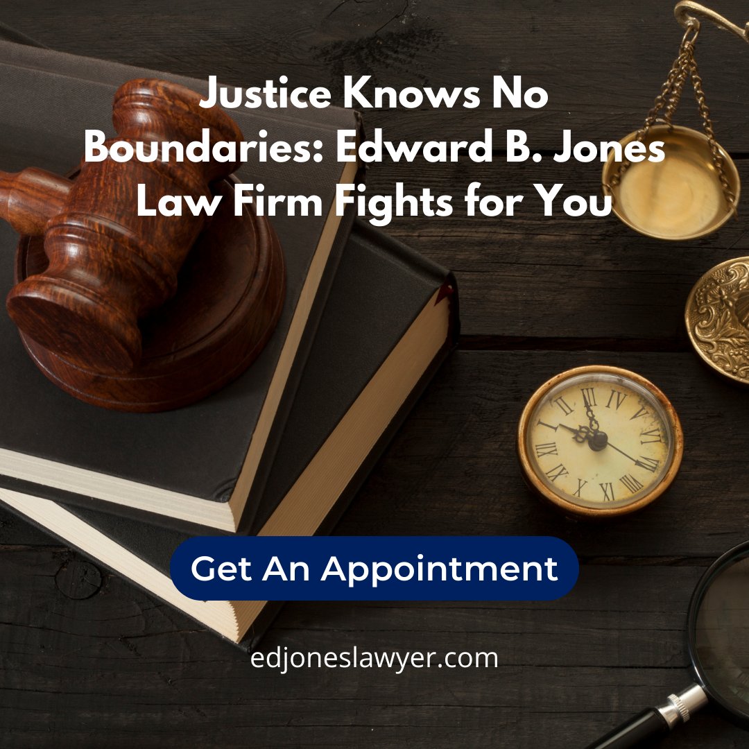 At Edward B. Jones Law Firm, we believe that justice knows no boundaries. No matter the challenge or obstacle, we're here to fight for your rights and seek justice on your behalf. To book an appointment, call at: (985) 399-5944 #Justice #LegalAdvocacy #EdwardBJonesLaw