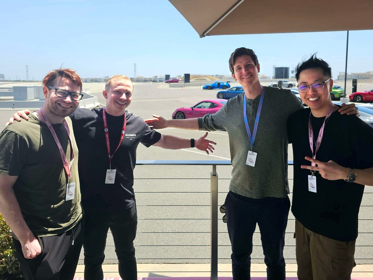 Unbelievable experience at the @Porsche x @PlayOverwatch collaboration. Flying around the track in sports cars can be ticked off the bucket list Any editors able to get @Apply + @Coach_Spilo into this Overwashed team photo?