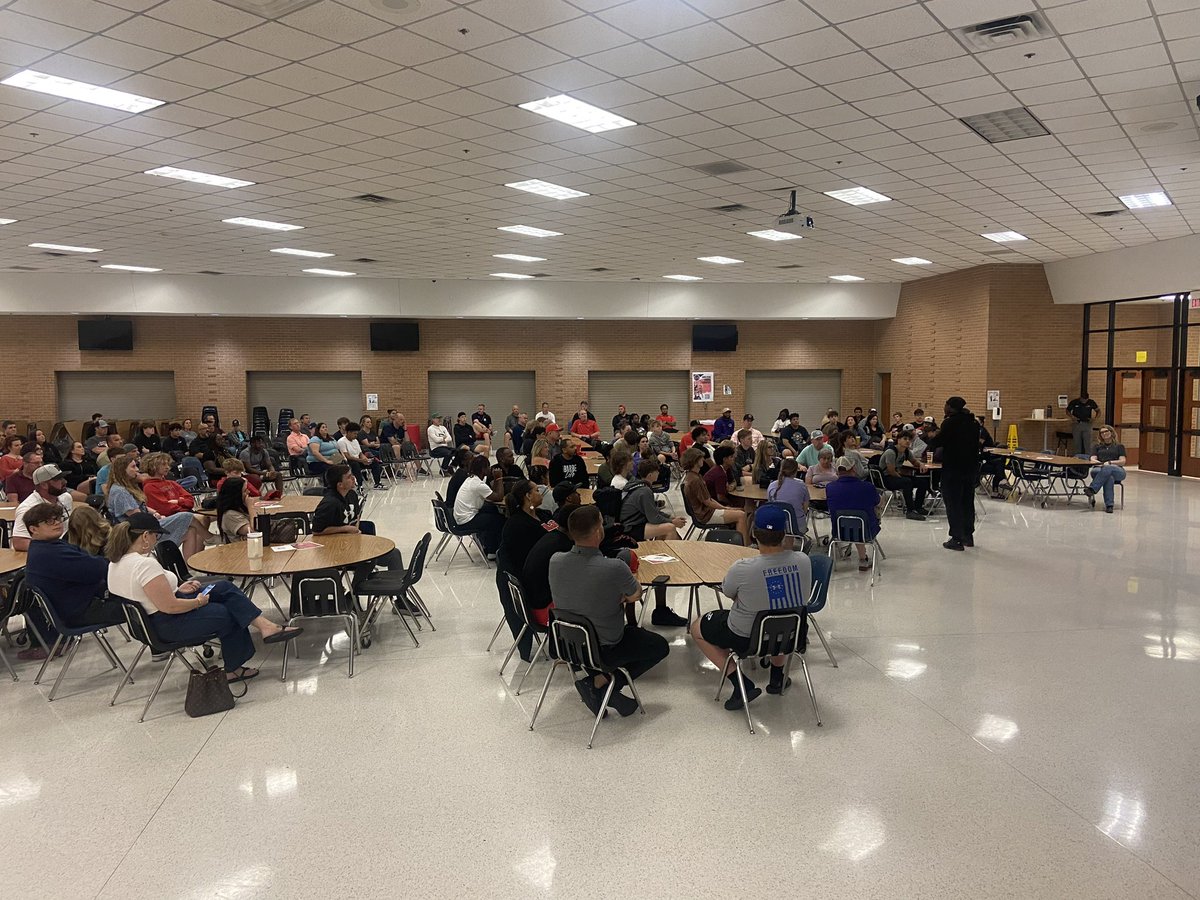 Tonight’s football parent meeting! Great turnout. Thanks for the support ElkNation! #UsAgainstTheWorld #GRIT #GoElks