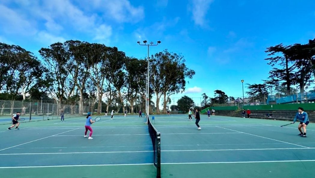 Tennis players, advanced beginners through intermediate, are invited to play in the Tennis Coalition of SF's Friday evening social doubles series! The next one is on 5/10 from 6-8PM at the Goldman Tennis Center. Register here: tinyurl.com/bd8y8xb2