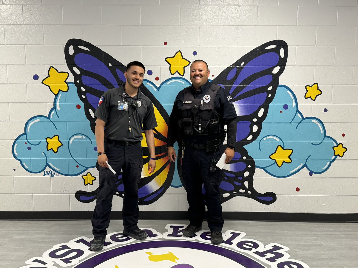 Thank you Officer Melendez and Officer Frescas for always working to keep our Crusaders safe! #TeamSISD #TheMagicIsInUs #Excellence