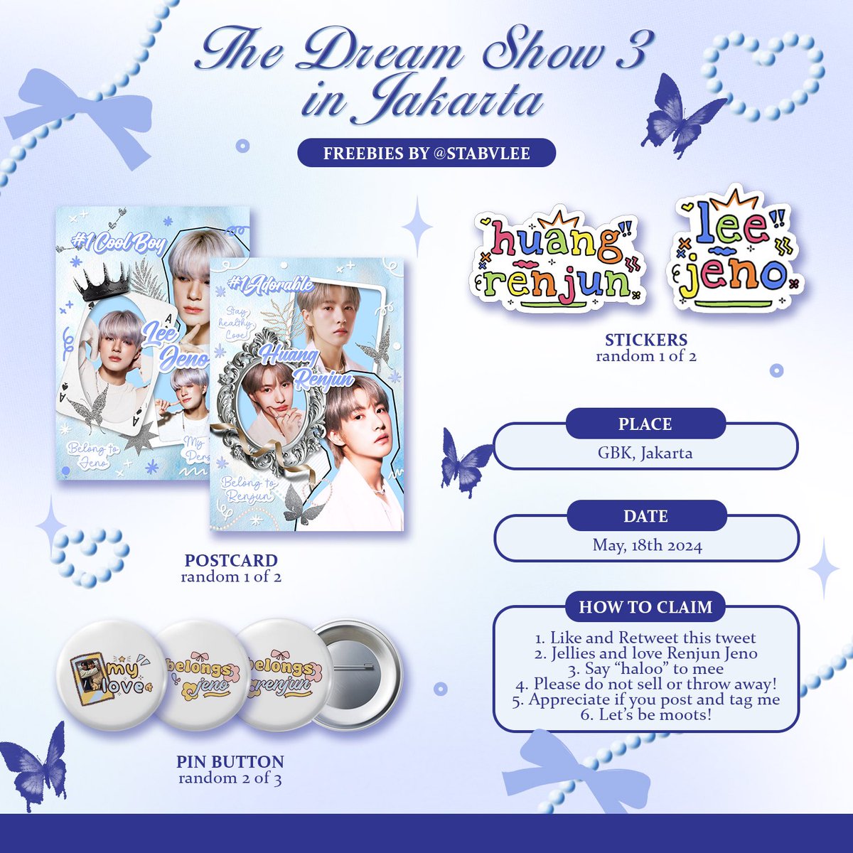 ✧˚ ʚɞ˚ Freebies The Dream Show 3 In Jakarta by @stabvlee ˚ ʚɞ˚✧ For Jellies 🦊 🐶 🗓️ 18 May 2024 📍 Gelora Bung Karno / GBK ⏰ TBA SEE U JELLIES🦊🐶🫶🏻 #THEDREAMSHOW3_IN_JAKARTA #JENO #RENJUN