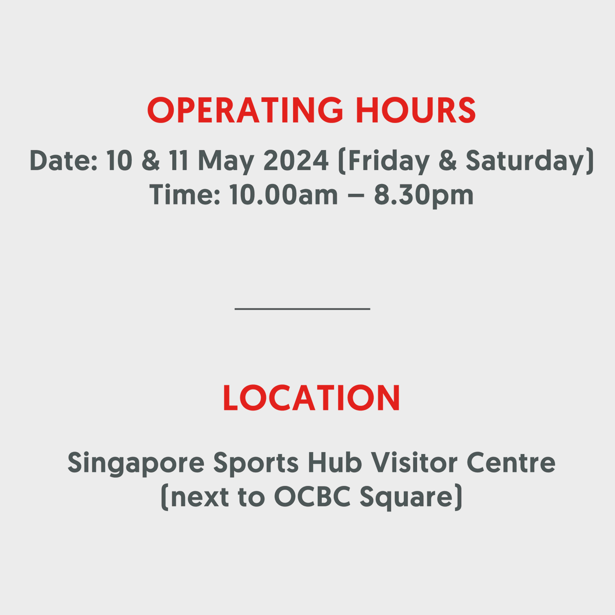 OCBCCycleSG's tweet photo. OCBC Cycle 2024 is happening this weekend! The Event Pack Collection is on Fri &amp; Sat 10 &amp; 11 May 10am - 830pm.

Do note the new collection venue this year - packs will be given out at the Singapore Sports Hub Visitor Centre (next to OCBC Square). See you there! #letsgocycle https://t.co/uJfZREZzE6