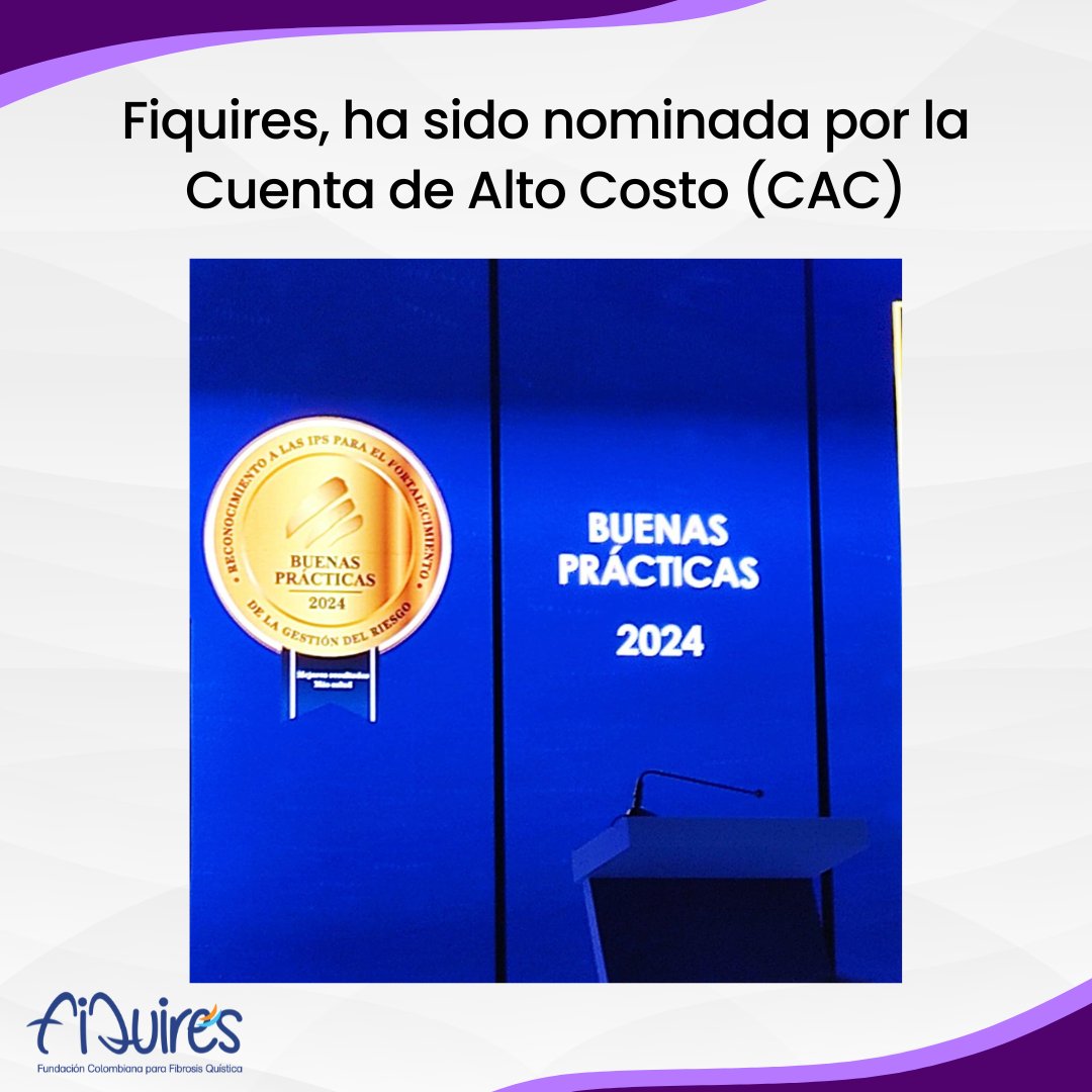 La Fundación Colombiana para #FibrosisQuística #Fiquires, ha sido nominada por la Cuenta de Alto Costo (CAC) como una de las Organizaciones de Pacientes en el ranking de los Prestadores con Buenas Prácticas en la Gestión del Riesgo en Salud 2024 💙 #EnfermedadesHuérfanas