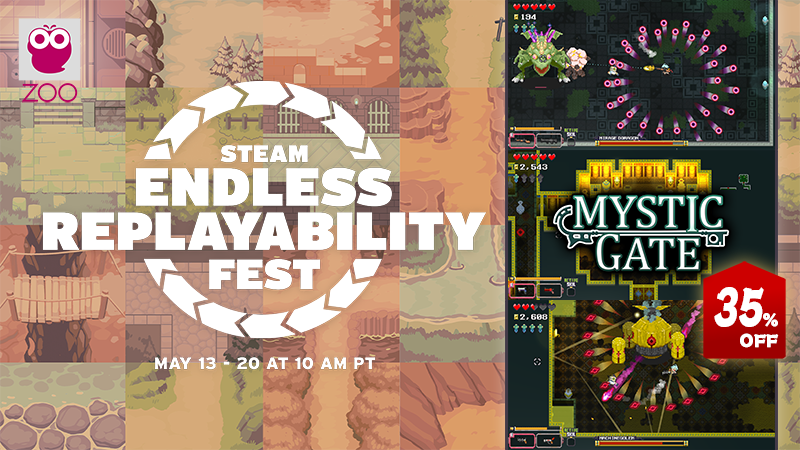zoo_games_staff's tweet photo. Now on Steam Endless Replayability Fest Sale
An endless replay festival will be held on the theme of endlessly playable game genres🤩 Mystic Gate is on sale for a discount‼
Check it out now👇
https://t.co/r18SZ75ffG
#Steam #EndlessReplayability #Fest #Sale #IndieGame https://t.co/Nencqac8FQ