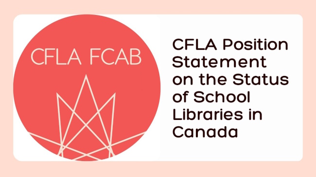 CFLA Releases Position Statement on the Status of School Libraries in Canada librarianship.ca/news/cfla-scho… @CFLAFCAB believes that every child in Canada deserves access to an excellent, professionally staffed, and fully-funded school library.