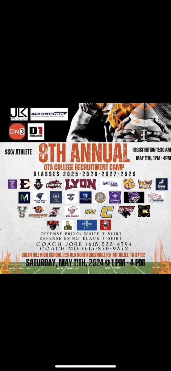 Keelan Surratt (@keelansurratt9) on Twitter photo I will be at MT/ Juliet for the <a href="/OnTopAthletics/">OnTopAthletics Inc📚🏈⚾️</a> camp May 11th <a href="/FSLElite_/">FSL Elite Training Facility</a> I will be at MT/ Juliet for the <a href="/OnTopAthletics/">OnTopAthletics Inc📚🏈⚾️</a> camp May 11th <a href="/FSLElite_/">FSL Elite Training Facility</a>