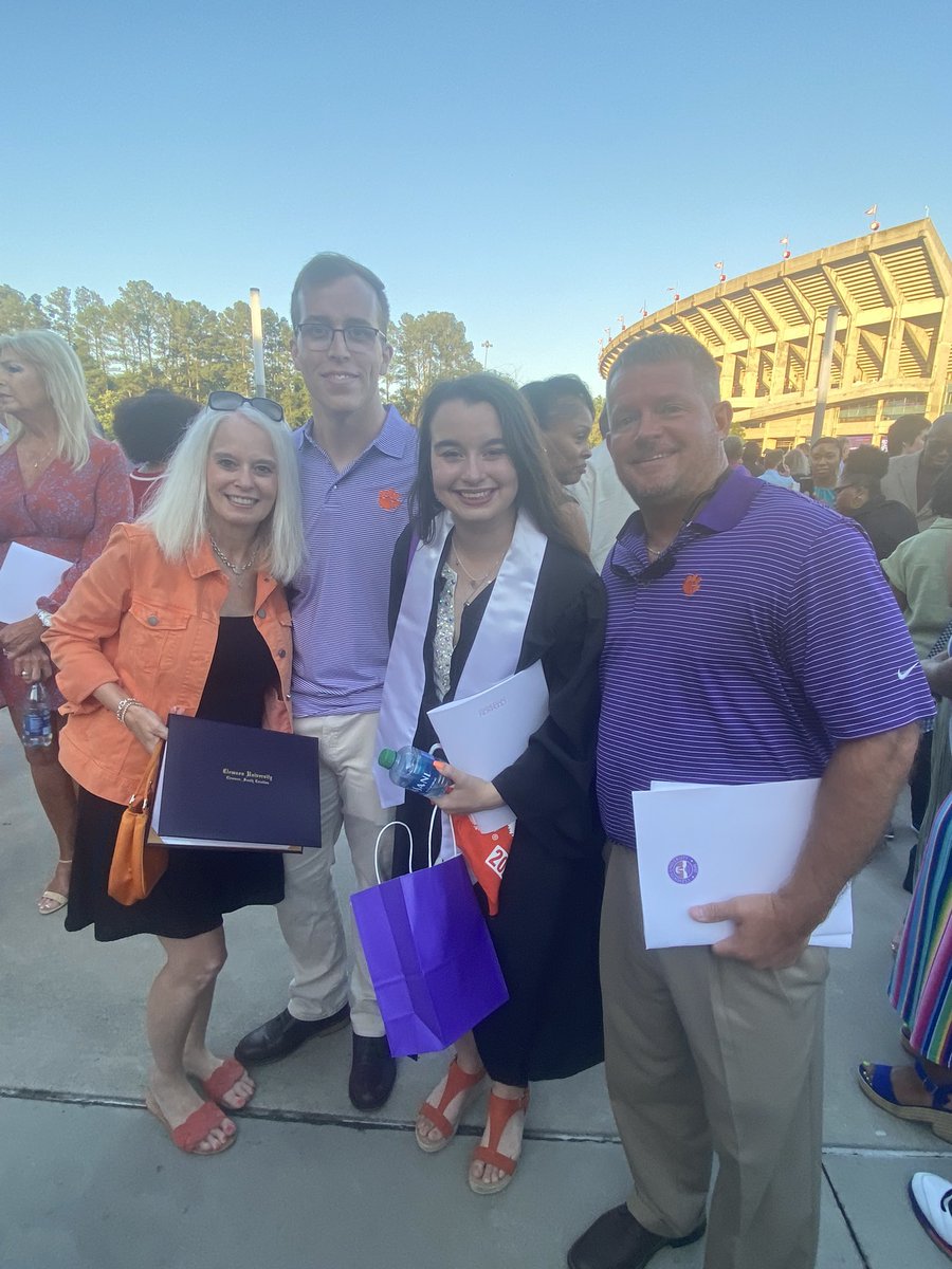 Still bursting with pride & I only cried a few times! Ok almost the whole time… #ClemsonFamily #ClemsonGraduation24 💜🧡🎓🐅@darbschildress @JaxTiger_95