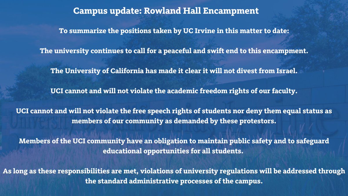 Campus message on Rowland Hall Encampment: