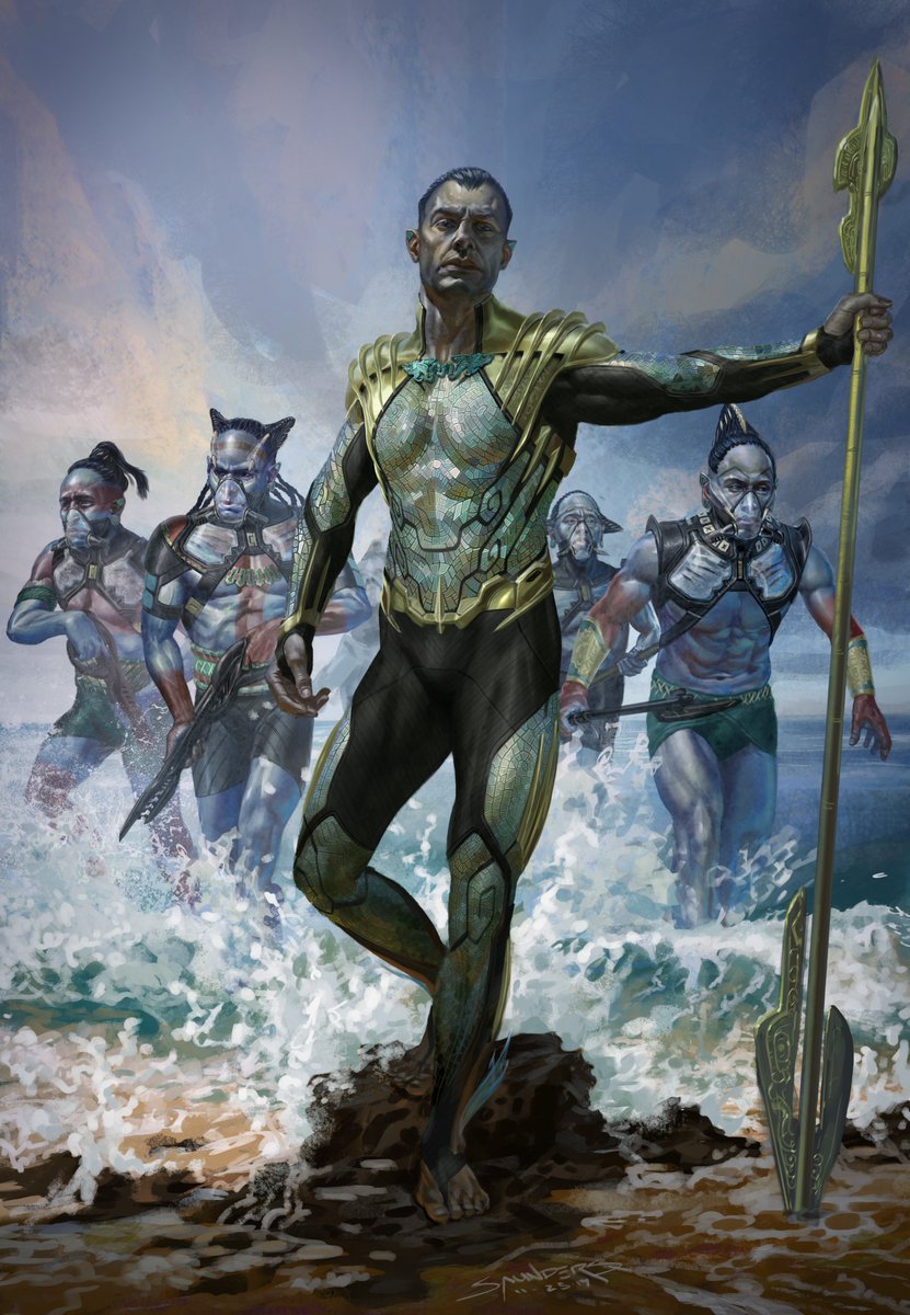Early Namor and Talokan character design.
.........
Black Panther: Wakanda Forever Concept Art
Artist: Phil Saunders (instagram.com/philjdsaunders/)

#BlackPanther #WakandaForever #Marvel #MCU #ConceptArt