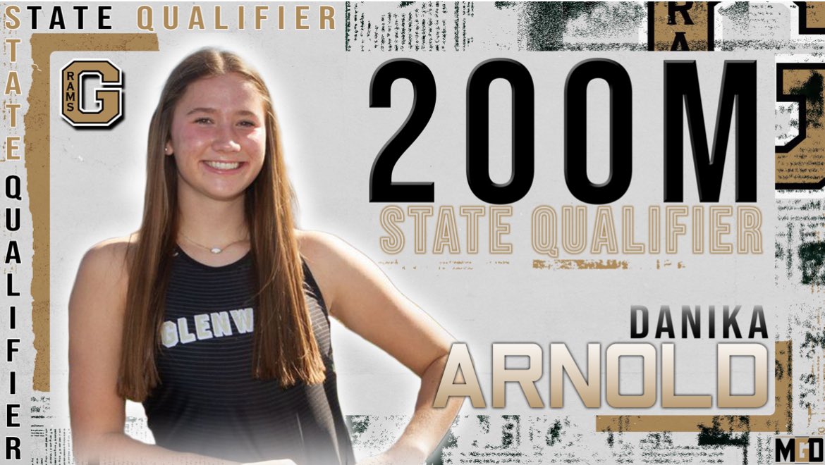 Danika Arnold wins the 200 meter dash in a 25.85 to qualify for the State Track Meet! <a href="/GCHSGTF/">Glenwood Girls Track & Field</a>