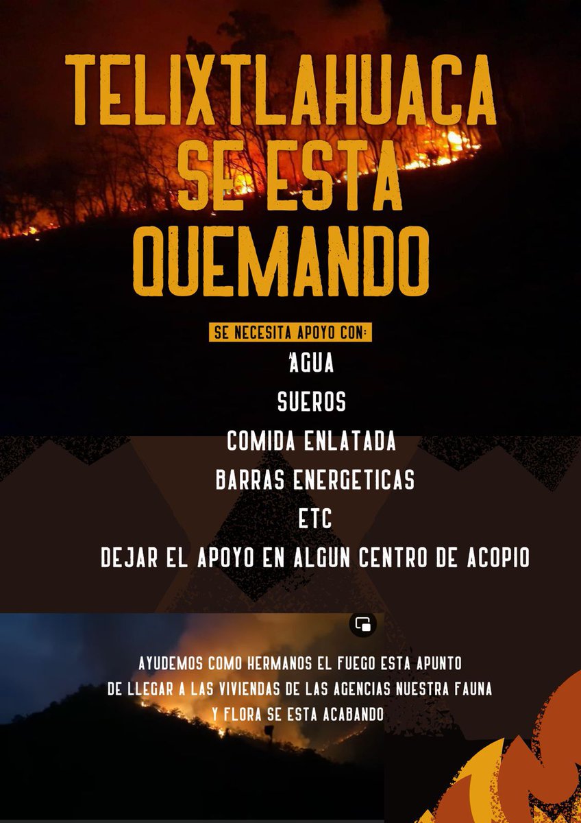 @lopezobrador_ @salomonj @PROFEPA_Mx @SEMARNAT_mx Por favor, ayuden a Telixtlahuaca, Oaxaca. El incendio ya llegó a las casas.