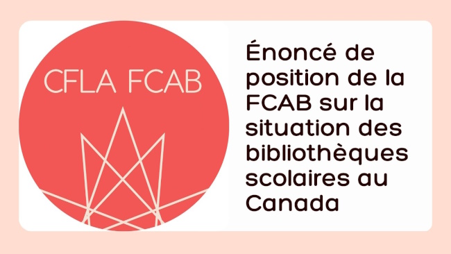 Librarianship.ca (@librarianshipca) on Twitter photo La FCAB publie un énoncé de position sur la situation des bibliothèques scolaires au Canada librarianship.ca/news/fcab-bibl…
<a href="/CFLAFCAB/">CFLA-FCAB</a> croit que chaque enfant au Canada mérite d’avoir accès à une excellente bibliothèque scolaire, entièrement financée et dotée d’un personnel professionnel La FCAB publie un énoncé de position sur la situation des bibliothèques scolaires au Canada librarianship.ca/news/fcab-bibl…
<a href="/CFLAFCAB/">CFLA-FCAB</a> croit que chaque enfant au Canada mérite d’avoir accès à une excellente bibliothèque scolaire, entièrement financée et dotée d’un personnel professionnel