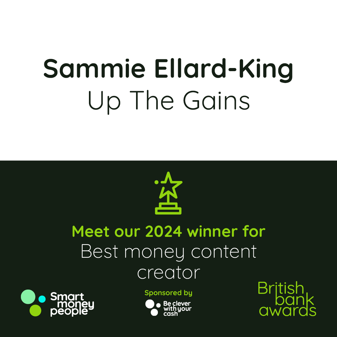 Congratulations 🎉 The British bank awards 2024 'Best money content creator' winner for 2024 is Sammie-Ellard King @upthegainsmoney 🏆 Well done! #BBA2024 #Winner