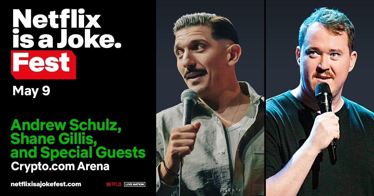 👏🤣 Two comedians, one stage, countless laughs! Who is joining us tonight as Andrew Schulz and Shane Gillis are set to bring down the house with their hilarious sets.
Doors open: 6:30pm
Show starts: 7:30pm