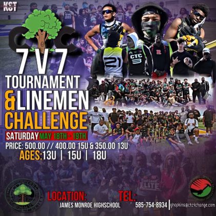 Any 7v7 programs looking for a May tournament tap in with our guys @CTC4CHANGE they are hosting in Rochester NY May 18-19!!