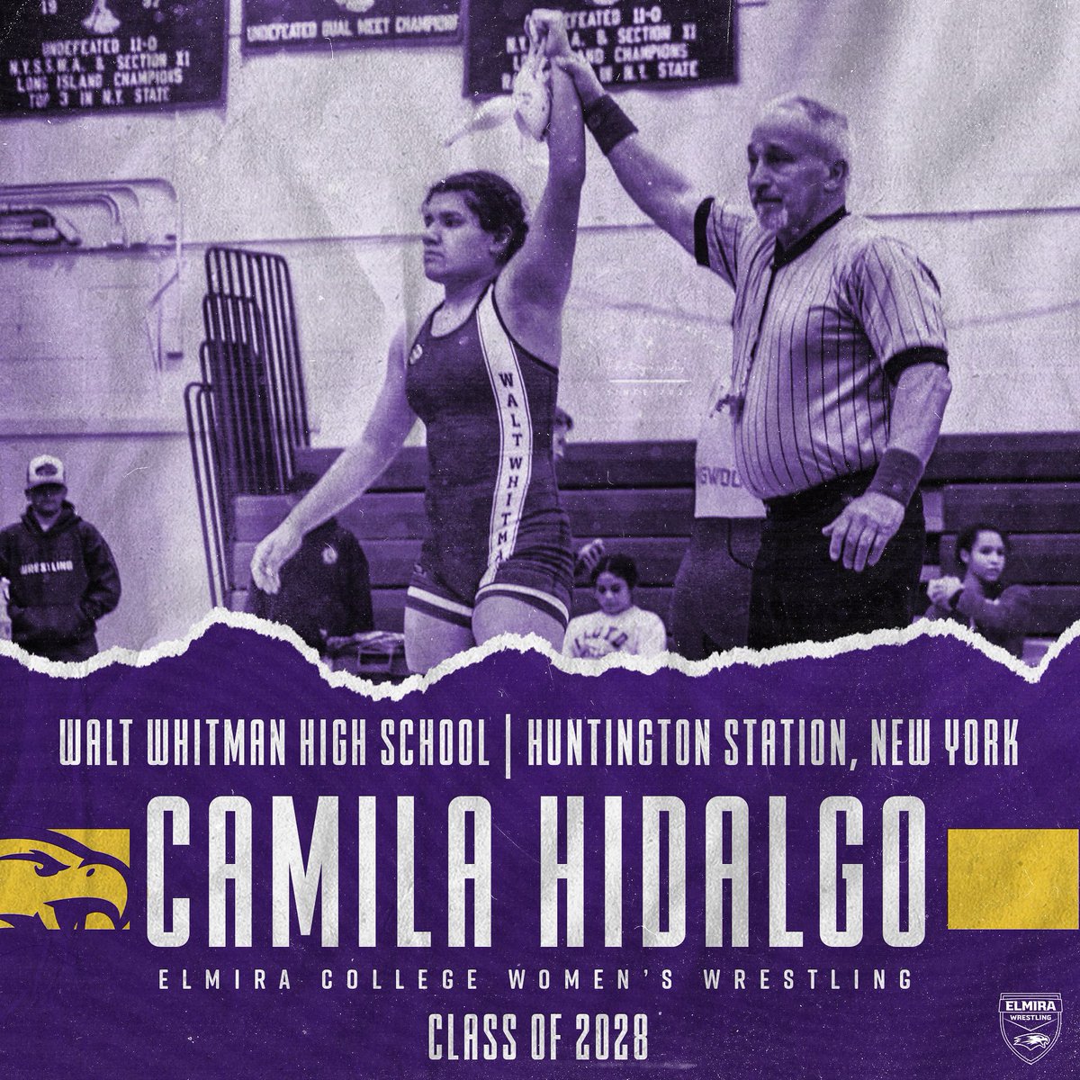Please welcome CAMILA HIDALGO to the class of 2028! She joins us from Huntington Station, NY and will be pursuing a degree in Graphic Design. In high school Camila was a team caption, an all long island wrestler and a NY freestyle state tournament finalist.