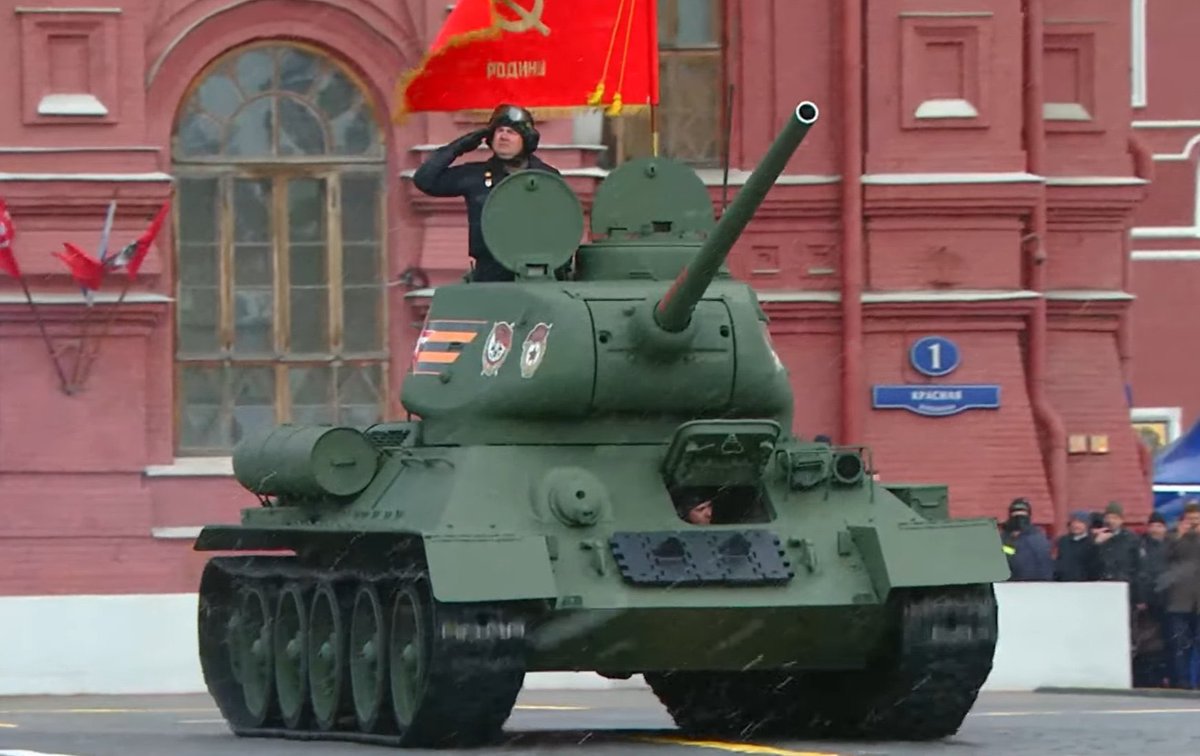 The only russian tank present at today’s Victory Day parade in Moscow is a single T-34. Do you know why?