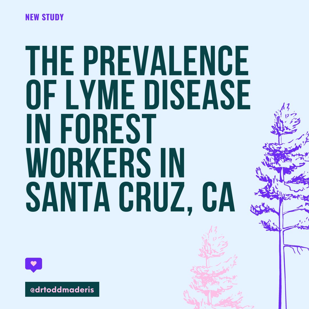 [NEW STUDY] The prevalence of Lyme disease in forest workers in Santa Cruz, CA I practice in northern California, and the prevailing belief about #Lymedisease in California by conventional medicine is #Lyme disease does not exist. It is widely accepted that Lyme disease exists