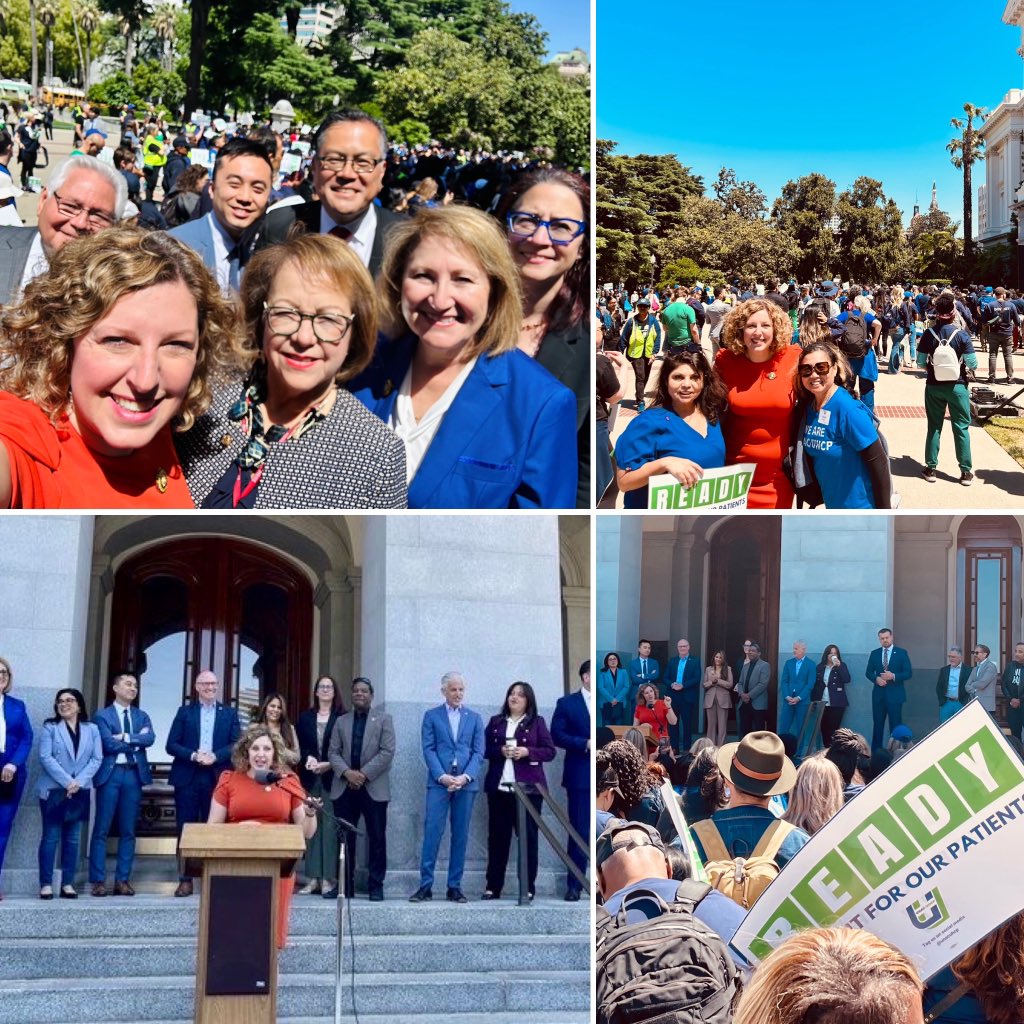 I was proud to speak at the @unacuhcp rally this #NationalNursesWeek, celebrating not only the dedication of nurses but also to stand together to demand safe staffing, workplace safety, and the tools they need and deserve to provide quality patient care.

Thank you, nurses, for…